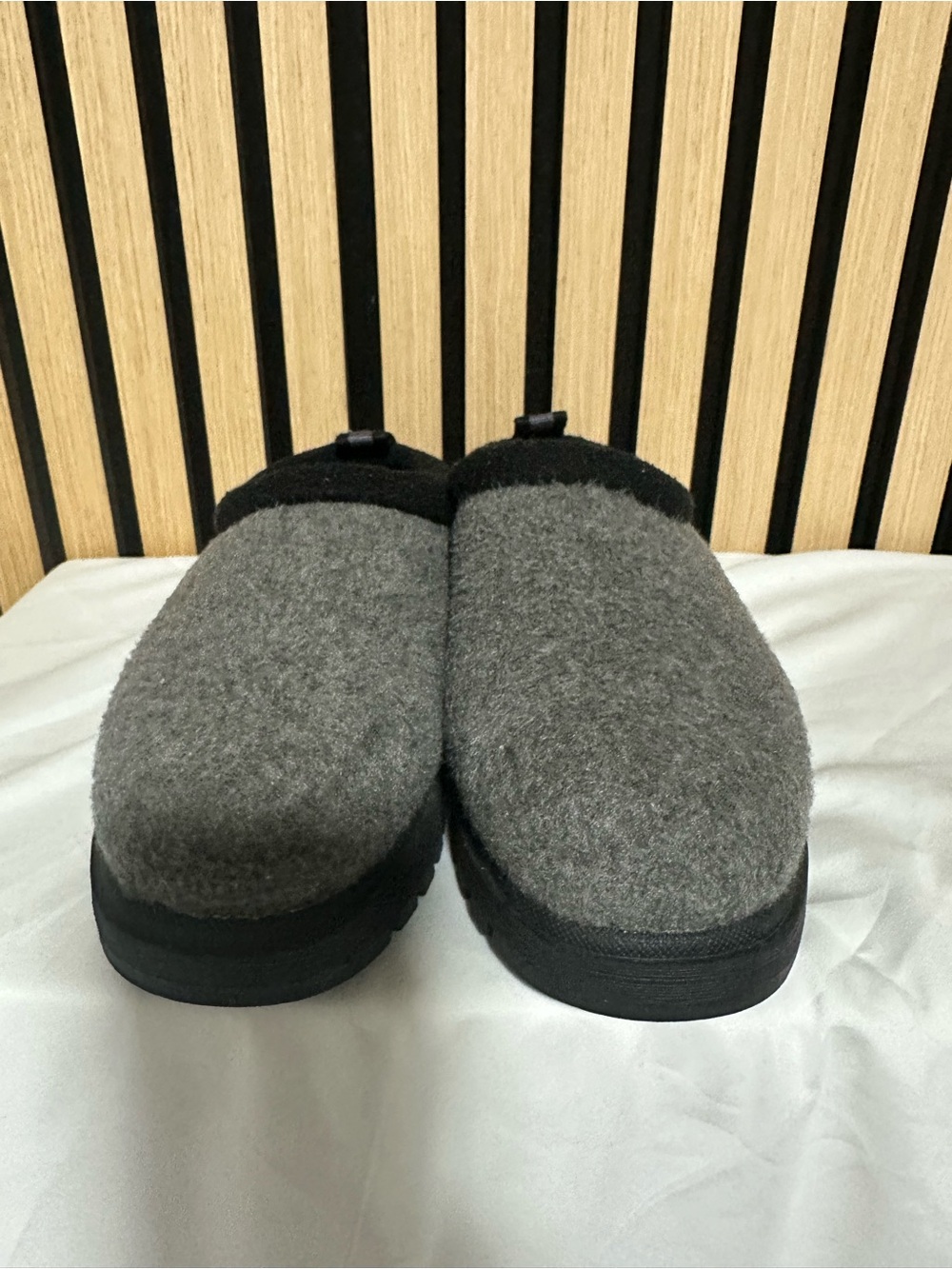 bp Gray Wool Slip-On Clogs with Black Trim - Picture 3 of 4